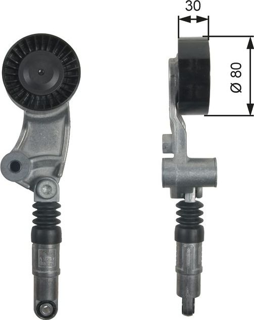 Натяжной ролик (натяжитель) приводного клинового зубчатого ремня Gates DriveAlign™ для Subaru Outback IV 2009-2014. Артикул T39257