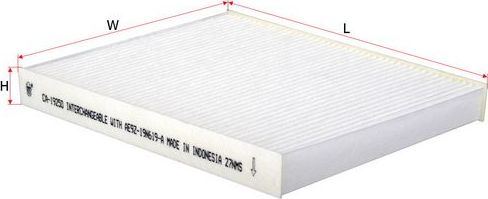 Салонный фильтр Sakura. Артикул CA-19250