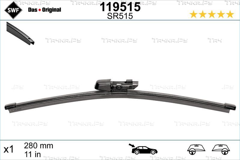 Щетка стеклоочистителя (дворник) SWF задняя для Volkswagen Passat B7 2010-2015. Артикул 119515