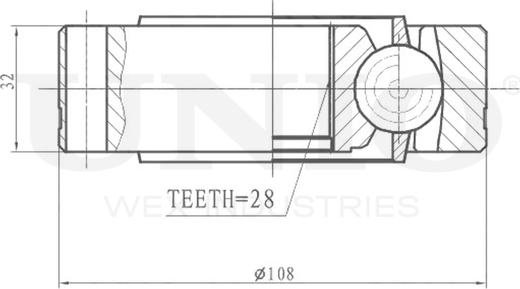 ШРУС внутренний (Unio). Артикул CVJ-30029