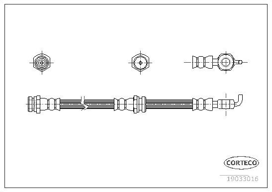 Тормозной шланг Corteco задний для Mazda 626 V (GF) 1997-2002. Артикул 19033016
