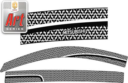 Дефлекторы СА Пластик для окон (Серия Art серебро) Mitsubishi L200  2007–2015. Артикул 2010032702153