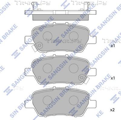 Тормозные колодки Sangsin Hi-Q. Артикул SP2104