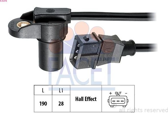 Датчик положения распредвала Facet Made in Italy - OE Equivalent. Артикул 9.0278