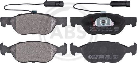 Тормозные колодки ABS передние для Fiat Marea 1996-2003. Артикул 36893