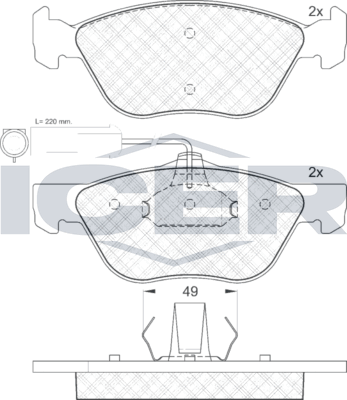 Тормозные колодки Icer для Fiat Multipla I 1999-2010. Артикул 181125