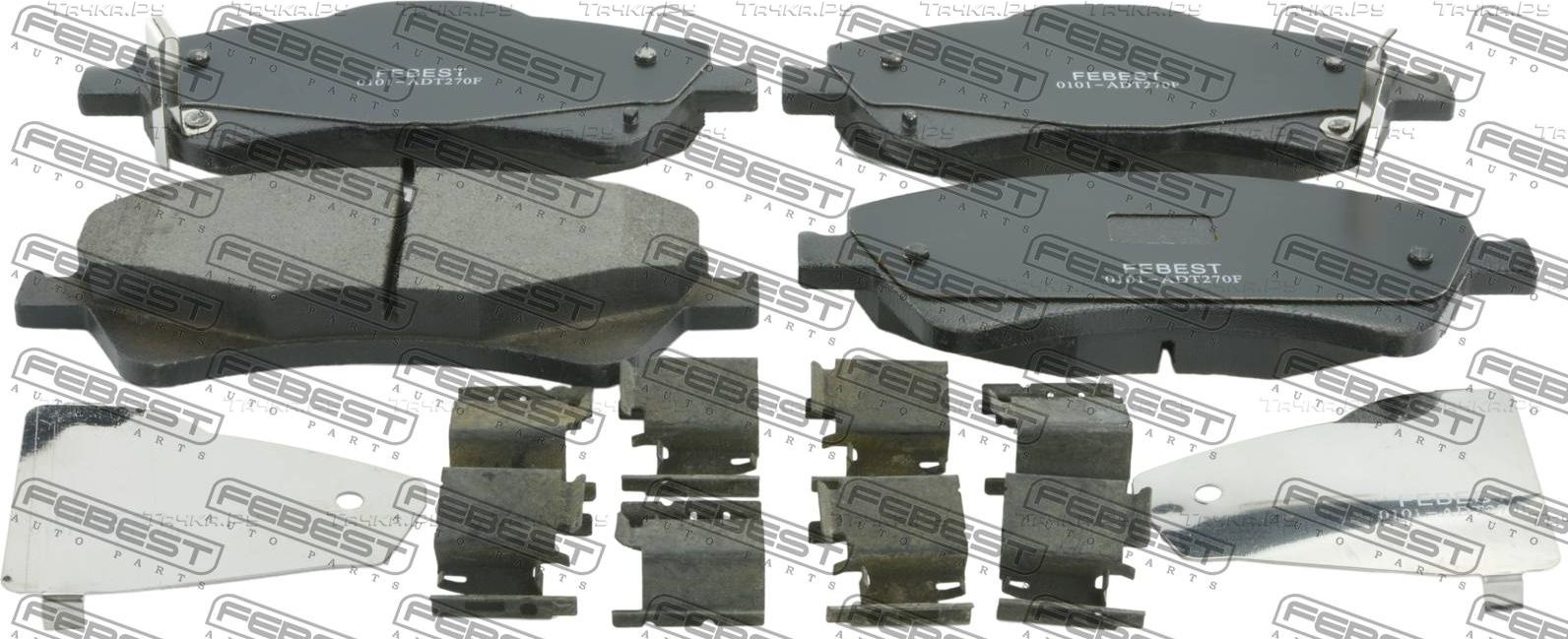 Тормозные колодки Febest передние для Toyota Corolla E140, E150 2006-2014. Артикул 0101-ADT270F