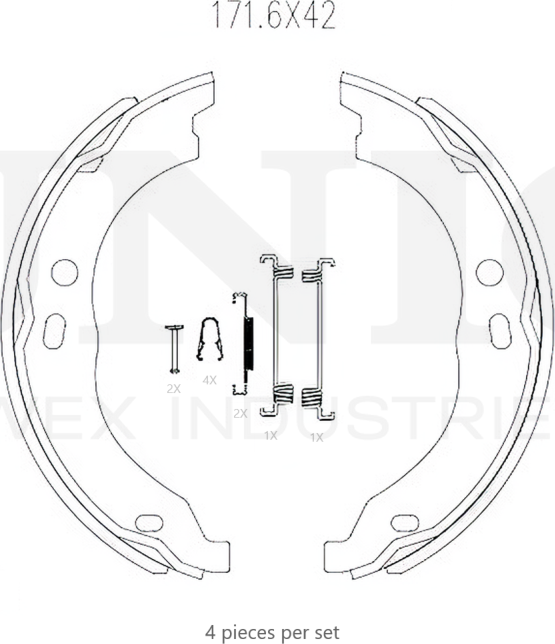 Колодки тормозные барабанные, комплект (Unio). Артикул BRP-10075