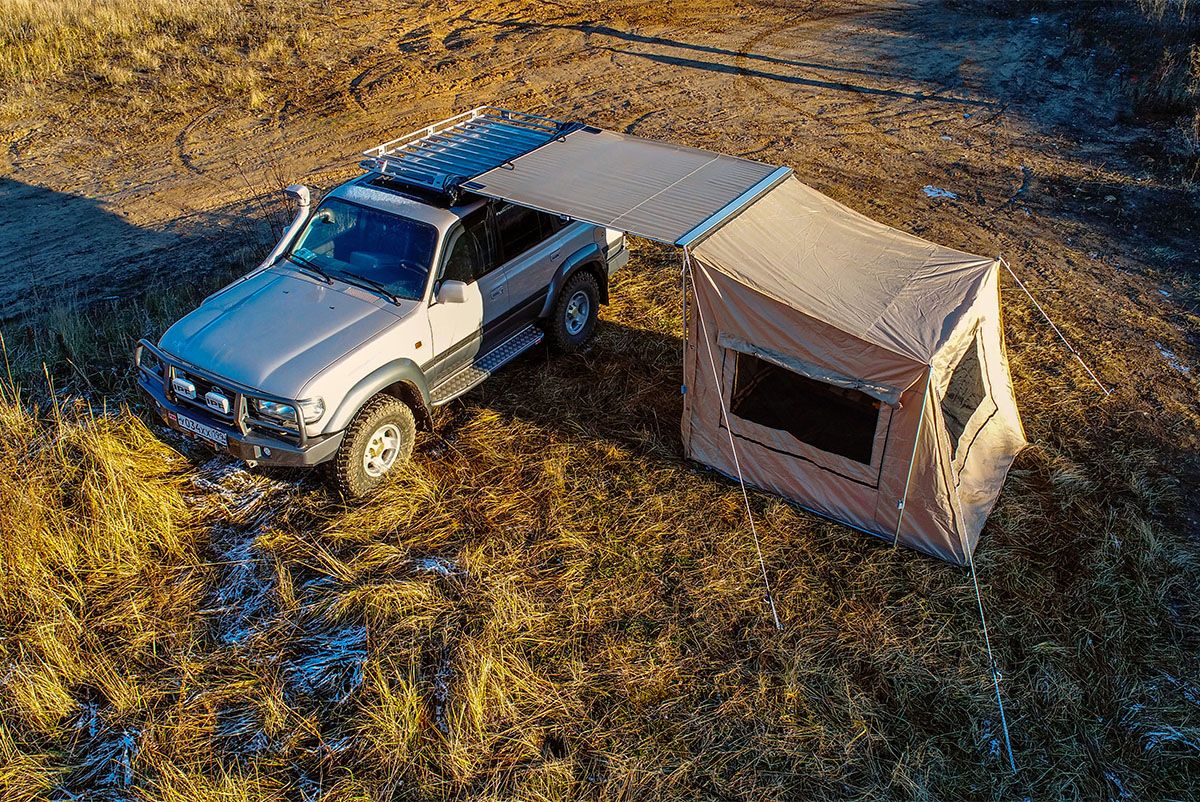 Палатка РИФ с автомобильным тентом-маркизой, солнцезащитная 2х2 м. Артикул RIFAN052020600