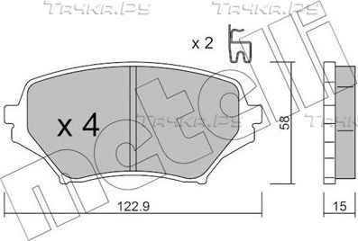 Тормозные колодки Metelli. Артикул 22-0870-0