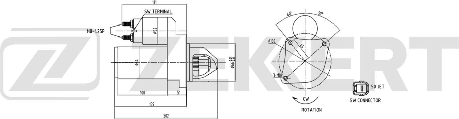 Стартер Zekkert. Артикул AN-1071