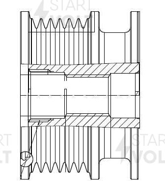 Муфта генератора обгонная StartVOLT для Volvo XC70 II 2007-2016. Артикул SGP 1006