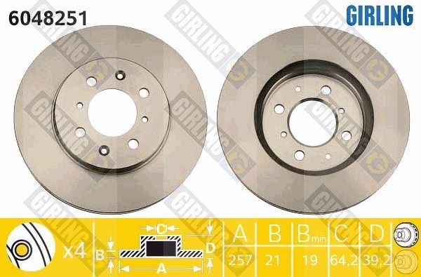 Тормозной диск Girling. Артикул 6048251