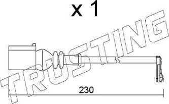 Датчик износа тормозных колодок  Trusting. Артикул SU.364