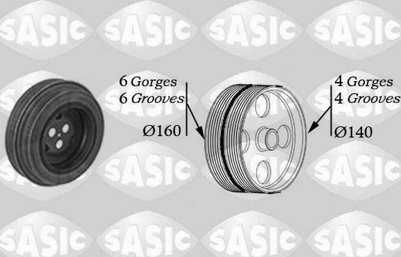 Шкив коленвала Sasic для Citroen Jumper II 2006-2026. Артикул 2150028