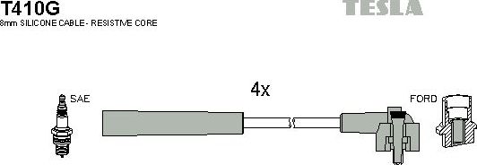 Высоковольтные провода (провода зажигания) (комплект) Tesla. Артикул T410G