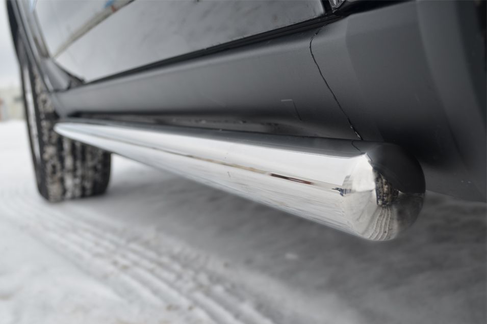 Защита порогов RusStal труба d63 мм (вариант 3) для Jeep Grand Cherokee WK2 2011-2014. Артикул JGT-0011953