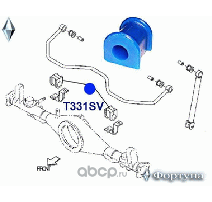 ВТУЛКА СТАБИЛИЗАТОРА, ЗАДНЕЙ ПОДВЕСКИ, I.D15.9ММ (Фортуна). Артикул T331SV