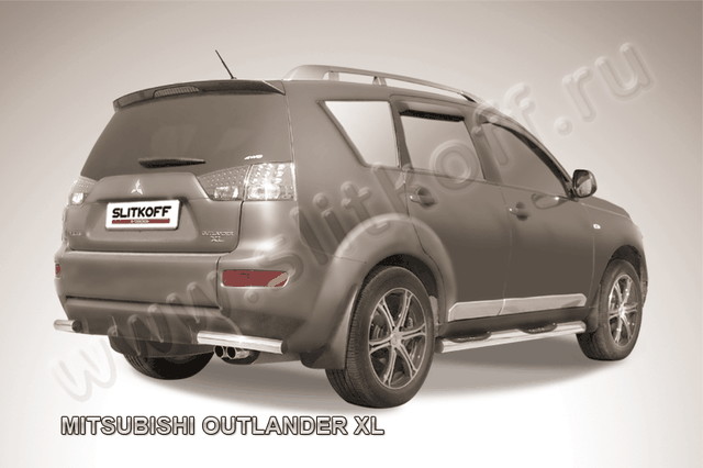 Защита Slitkoff задняя d57 уголки для Mitsubishi Outlander XL 2006-2010. Артикул MXL012