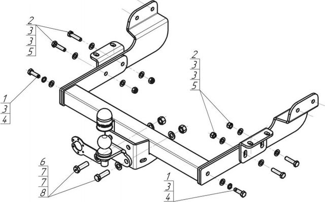 Фаркоп Мотодор для Ford Transit 2014-2026. Артикул 90709-F