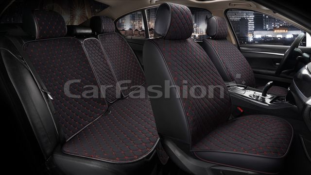 Накидки универсальные CarFashion Winner для авто, цвет Черный/Черный/Красный. Артикул 22650