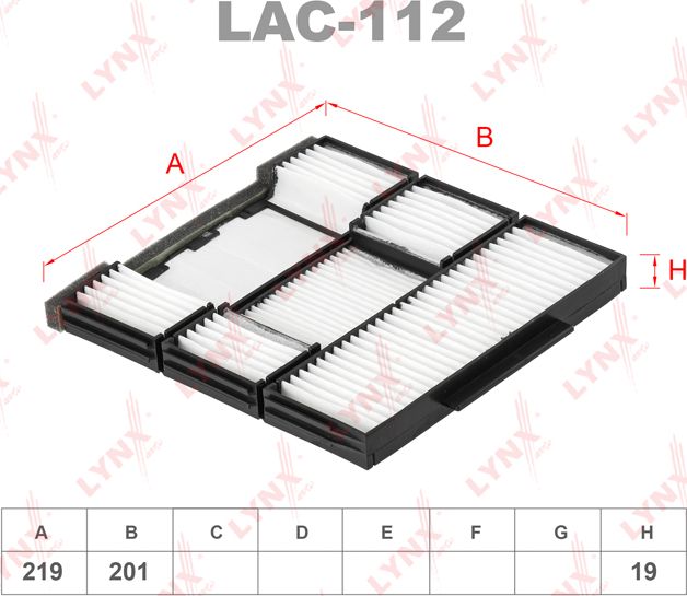 Салонный фильтр LYNXauto. Артикул LAC-112