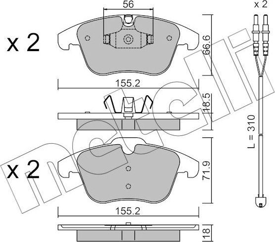 Тормозные колодки Metelli. Артикул 22-0675-5K