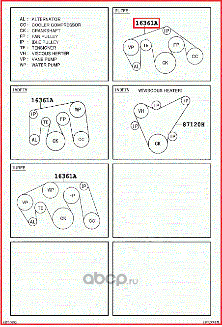 Приводной ремень поликлиновой Toyota. Артикул 9091602464