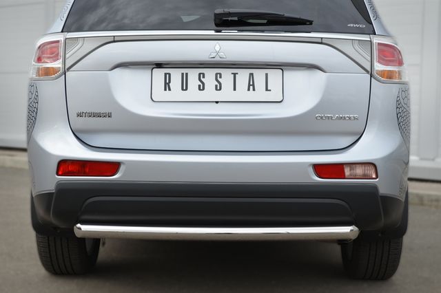 Защита RusStal заднего бампера d63 (дуга) для Mitsubishi Outlander III 2012-2014. Артикул MRZ-001056