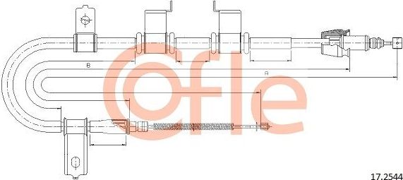 Трос ручника (тросик ручного тормоза) Cofle. Артикул 17.2544