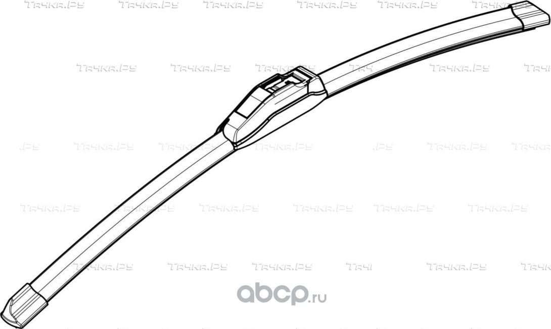 Щетка стеклоочистителя бескаркасная PLUS 400мм (16) 1 адптр (Hook 9x3, 9x4 Крючо (Airline). Артикул AWBBN400