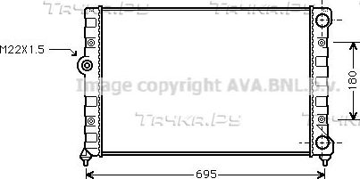 Радиатор охлаждения двигателя AVA. Артикул VN2109