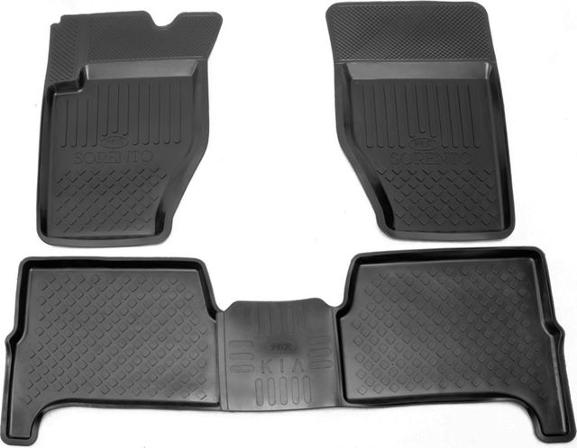 Коврики Rezkon резиновые для салона Kia Sorento I 2002-2009. Артикул 1021025100