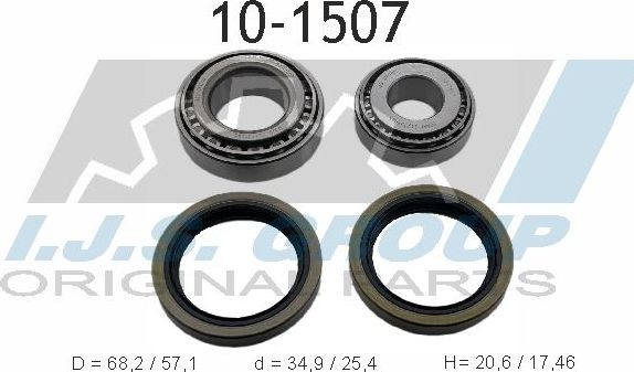 Ступичный подшипник (комплект) IJS Group. Артикул 10-1507
