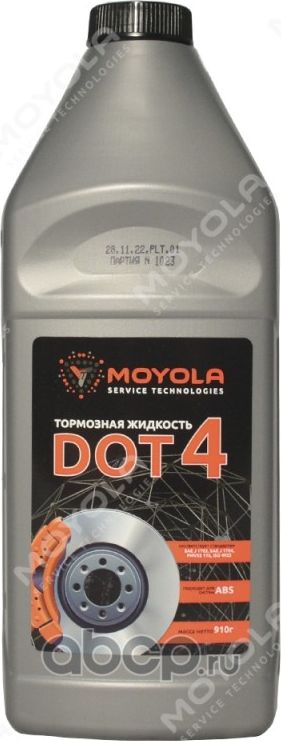 ТОРМОЗНАЯ ЖИДКОСТЬ DOT-4, 1Л (Moyola). Артикул MBF1