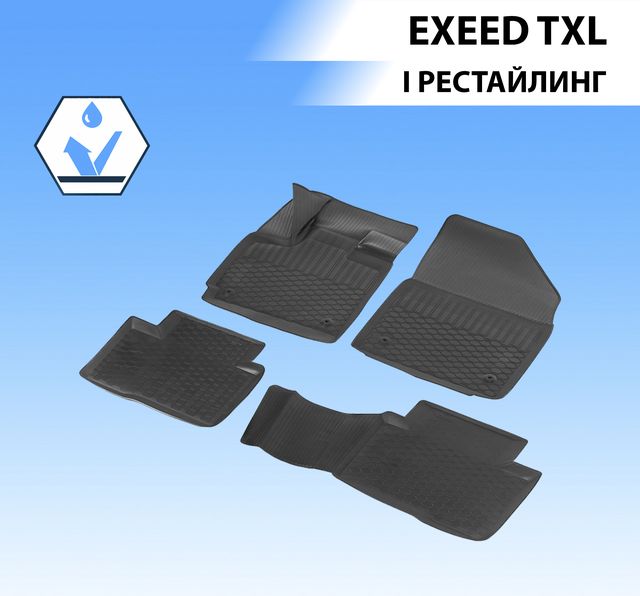 Коврики Rival для салона Exeed TLX I поколение рестайлинг 2021-2026. Артикул 10909001