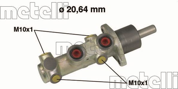 Тормозной цилиндр главный Metelli (Чугун) для Fiat Panda II 2003-2012. Артикул 05-0525