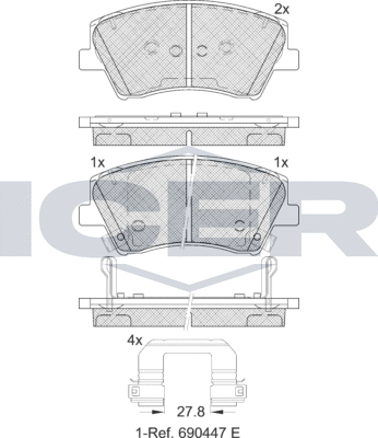 Тормозные колодки Icer. Артикул 182314