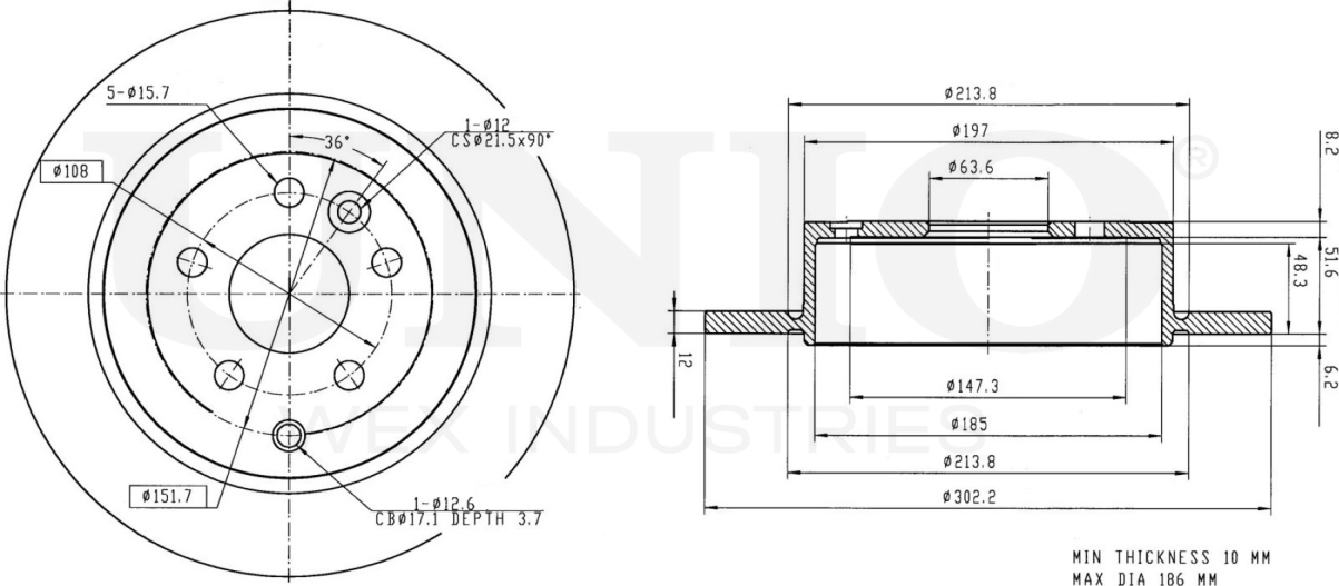 Диск тормозной (Unio). Артикул BRD-20277