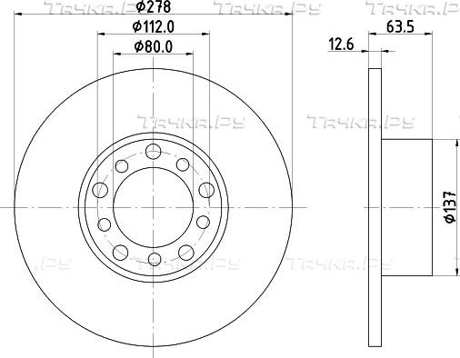 Тормозной диск Hella. Артикул 8DD 355 100-071