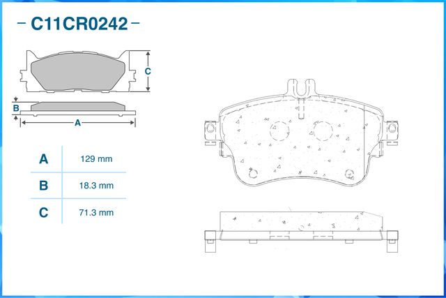 Колодки тормозные передние (Low Metallic) (Cworks). Артикул C11CR0242