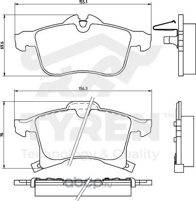 Колодки тормозные (Tyren). Артикул TYR1216771