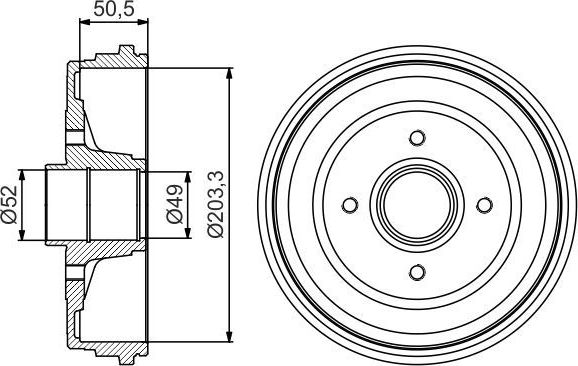 Тормозной барабан Bosch. Артикул 0 986 477 205