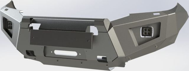 Бампер силовой STC тип Revo передний для Toyota Hilux VII рестайлинг 2011-2015 с защитной дугой и противотуманными фарами. Артикул STC-TH11-BFR-C1-L1