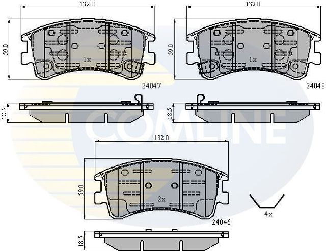 Тормозные колодки Comline Comline передние для Mazda 6 I (GG) 2002-2007. Артикул CBP3950