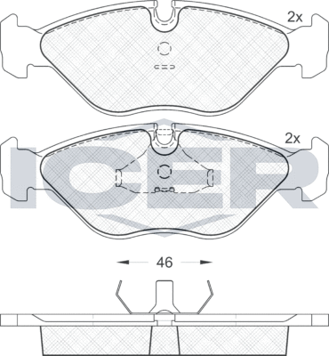 Тормозные колодки Icer передние для Saab 9000 I 1985-1998. Артикул 180774