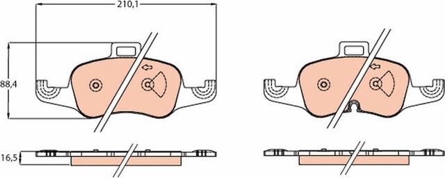 Тормозные колодки TRW передние для Audi TT III (8S) 2014-2026. Артикул GDB2120