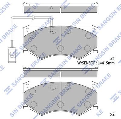 Тормозные колодки Sangsin Hi-Q. Артикул SP4181