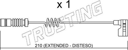 Датчик износа тормозных колодок  Trusting. Артикул SU.209
