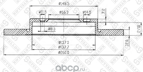 Тормозной диск Stellox передний для BMW 3 II (E30) 1982-1994. Артикул 6020-1516-SX